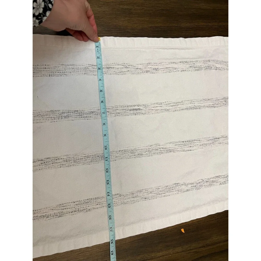 Hand And Hearth Magnolia Table Runner- Cream And Blue Striped
